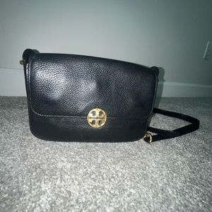 Tory Burch Black soft leather cross body bag